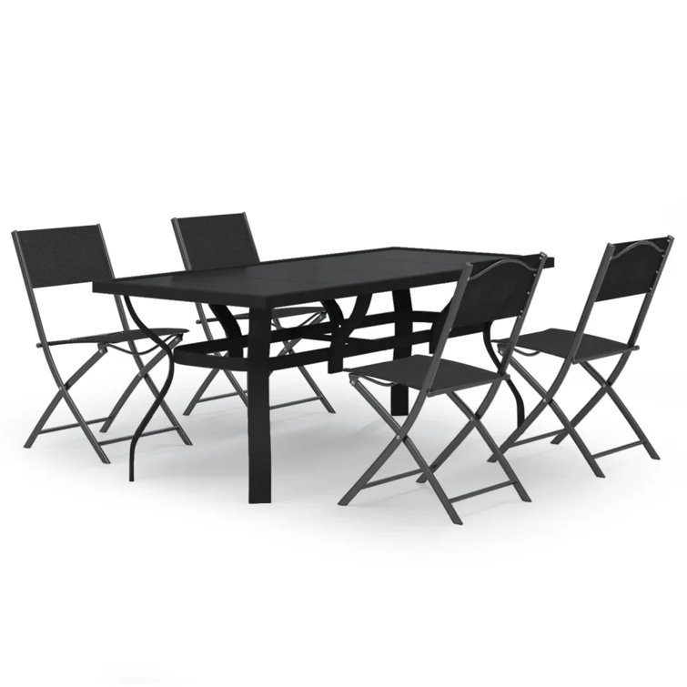 Marlow Home Co. Garden Dining Set Grey and Black Wayfair.co.uk